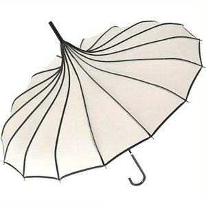 CLTECH TWO Classic Elegance: Ivory Pagoda Peak Umbrella Parasol