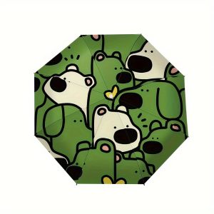 Color Block Dog - Automatic Sun Umbrella Folding Fully Automatic Umbrella, Female Student Sunscreen Umbrella, Wind Resistant Sunshade Umbrella, Male Sunny And Rainy Dual-purpose, Sturdy And Durable Sun Umbrella